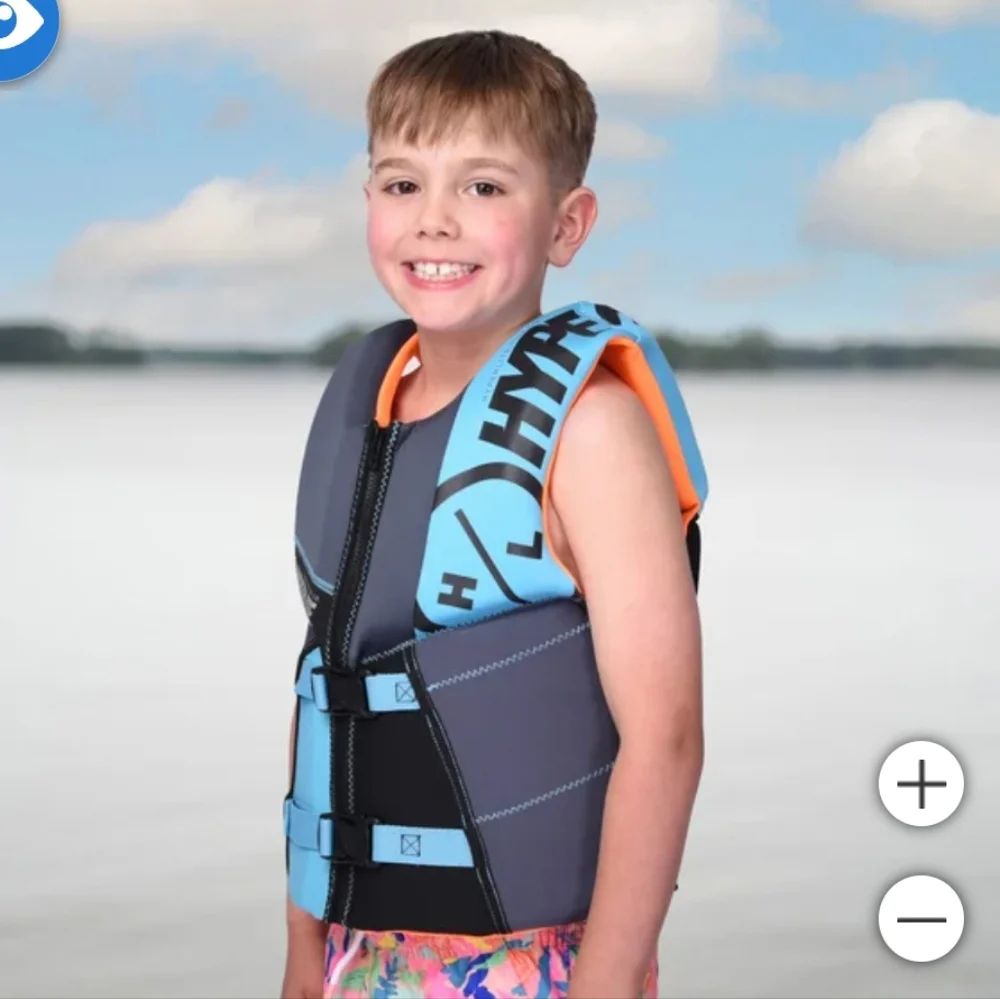 Hyperlite youth Life Vest Kids Large 55lbs to 88 lbs camouflage